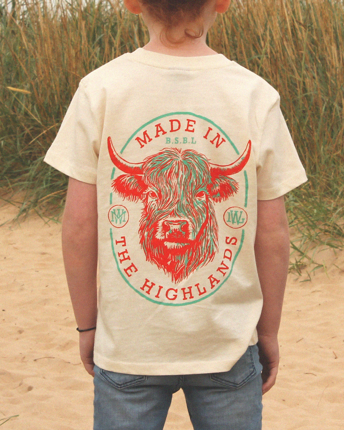 Kids Highland Cow - Natural Raw T-shirt