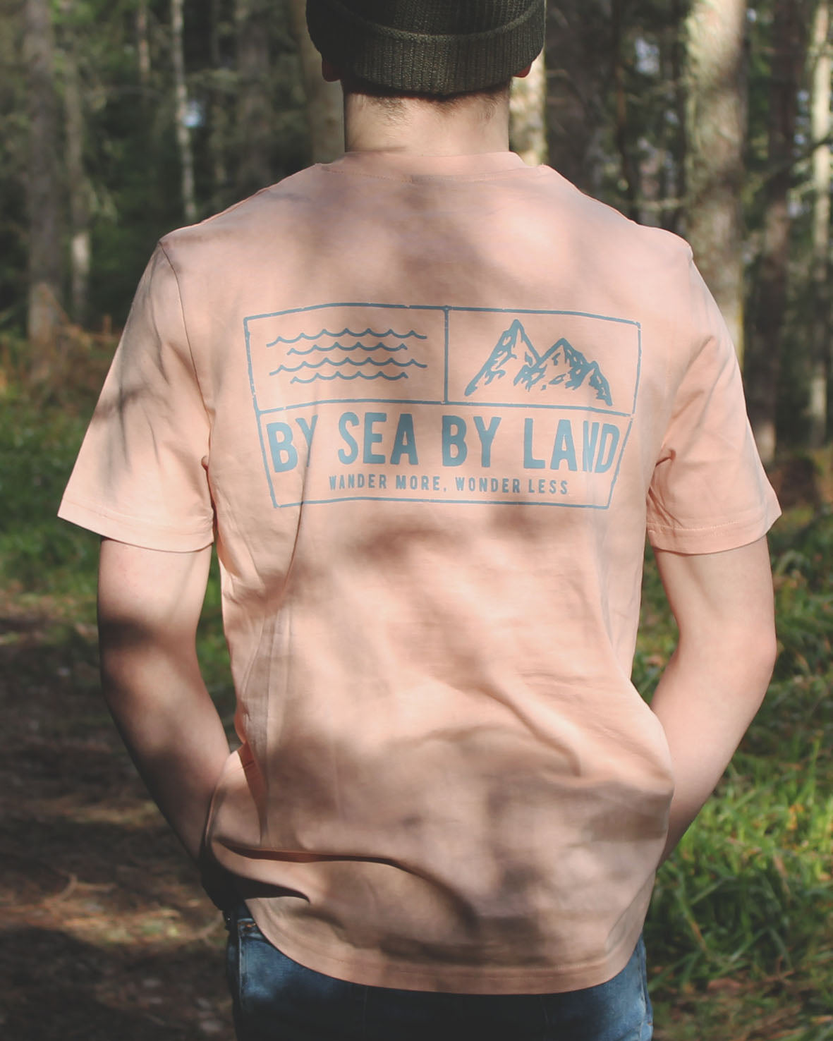 Classic Grid Logo - Peach T-shirt