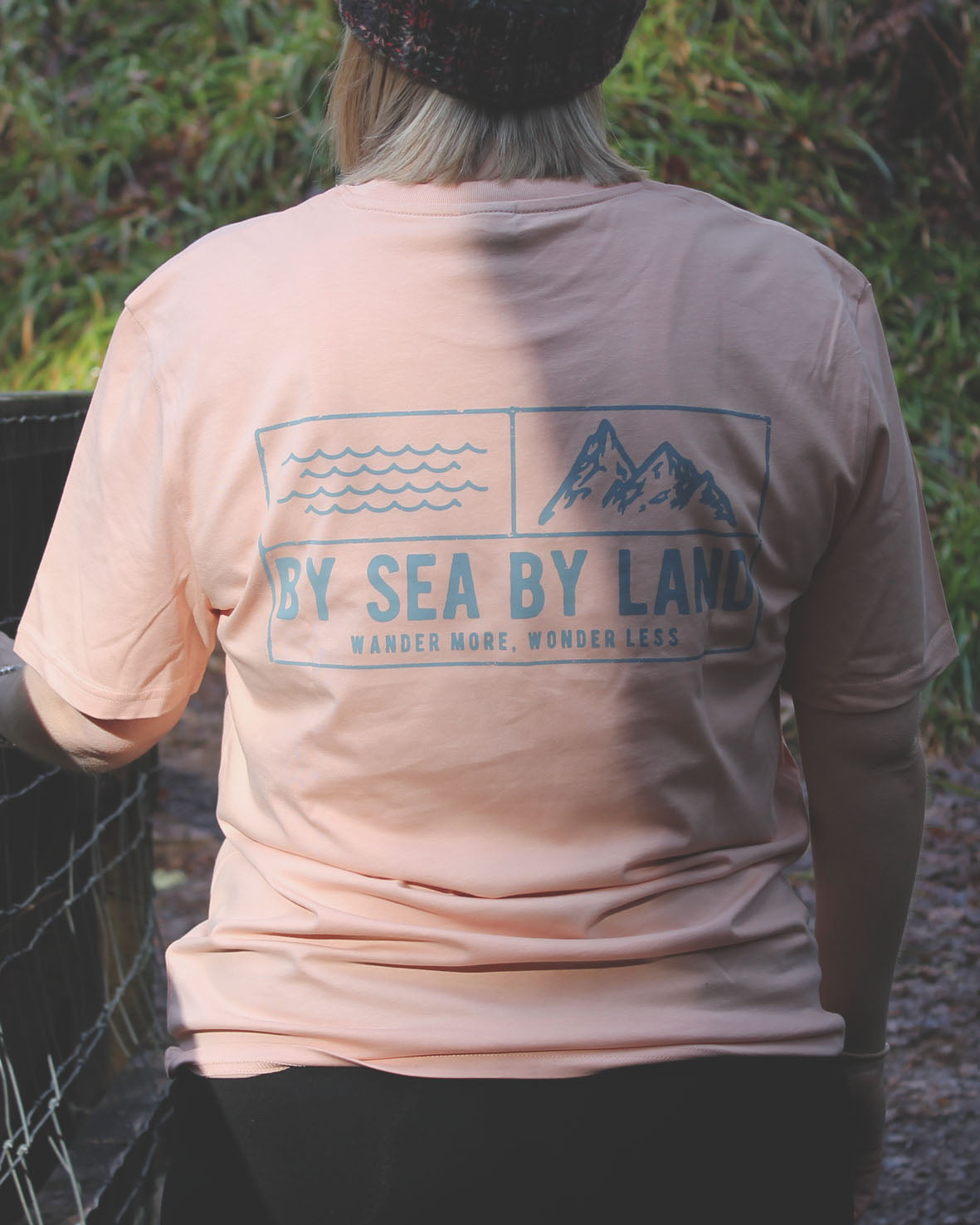 Classic Grid Logo - Peach T-shirt