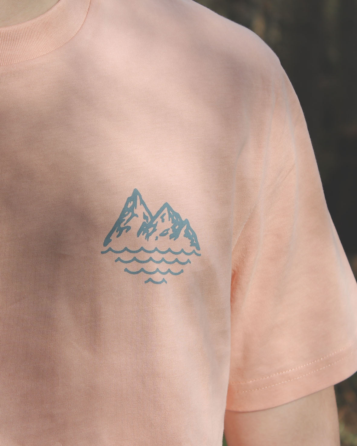 Classic Grid Logo - Peach T-shirt