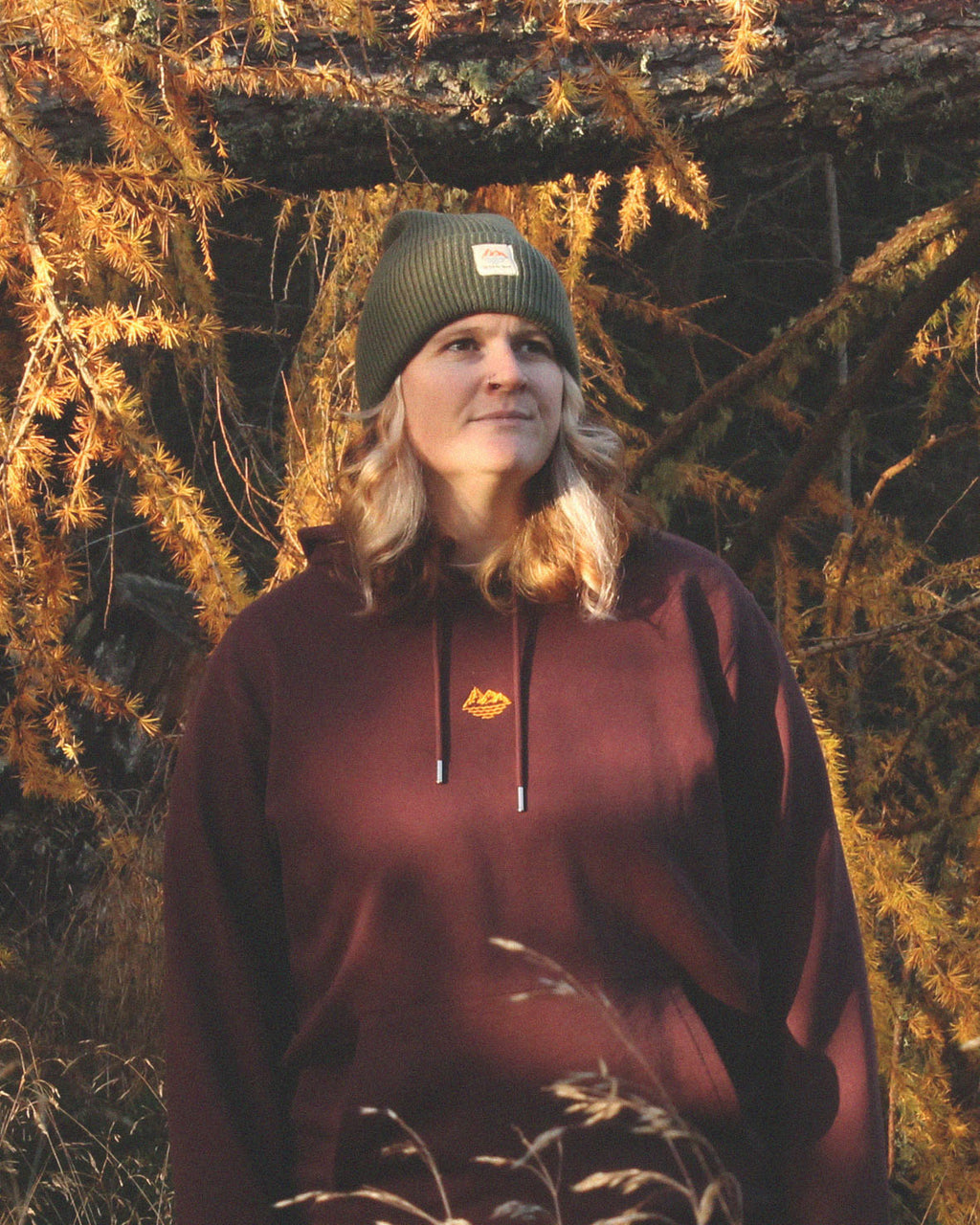 Classic Grid Logo Hoodie - Morello