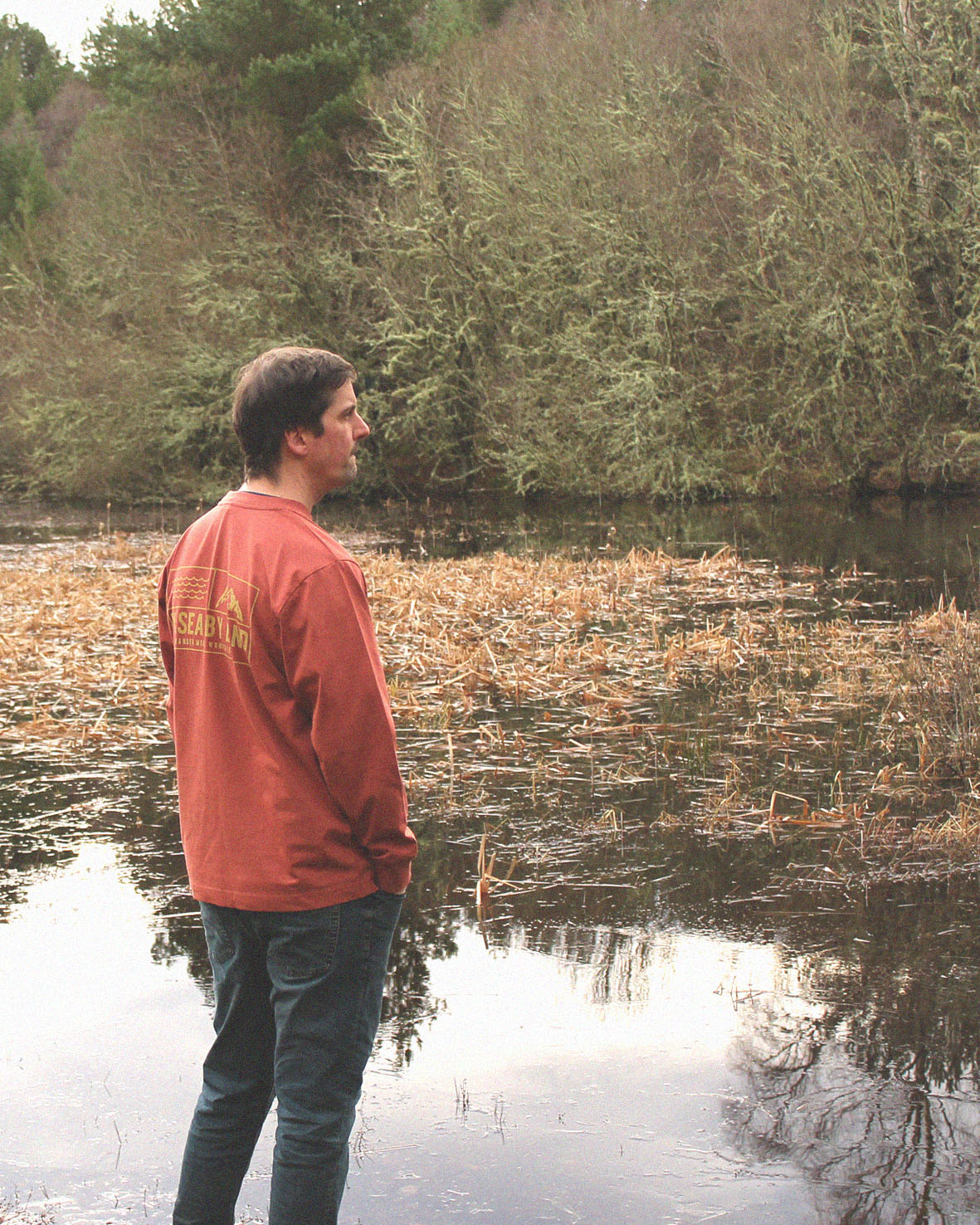 Classic Grid Logo Long Sleeve T-Shirt - Clay