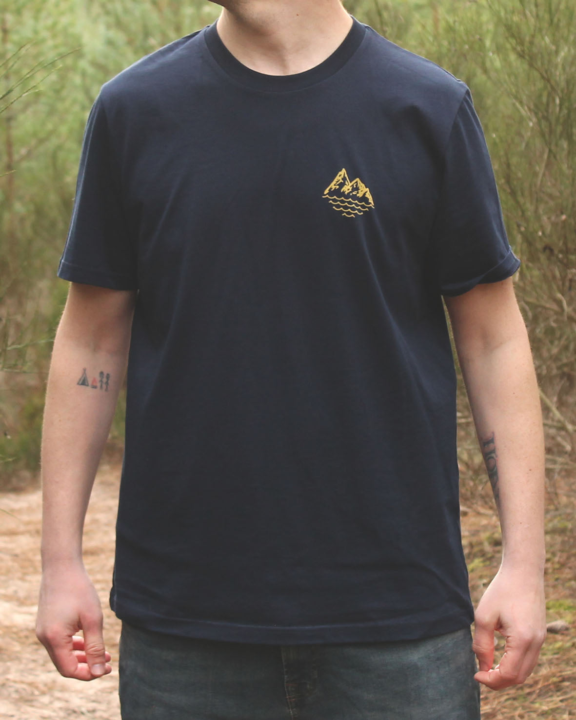 Classic Grid Logo - Navy T-shirt