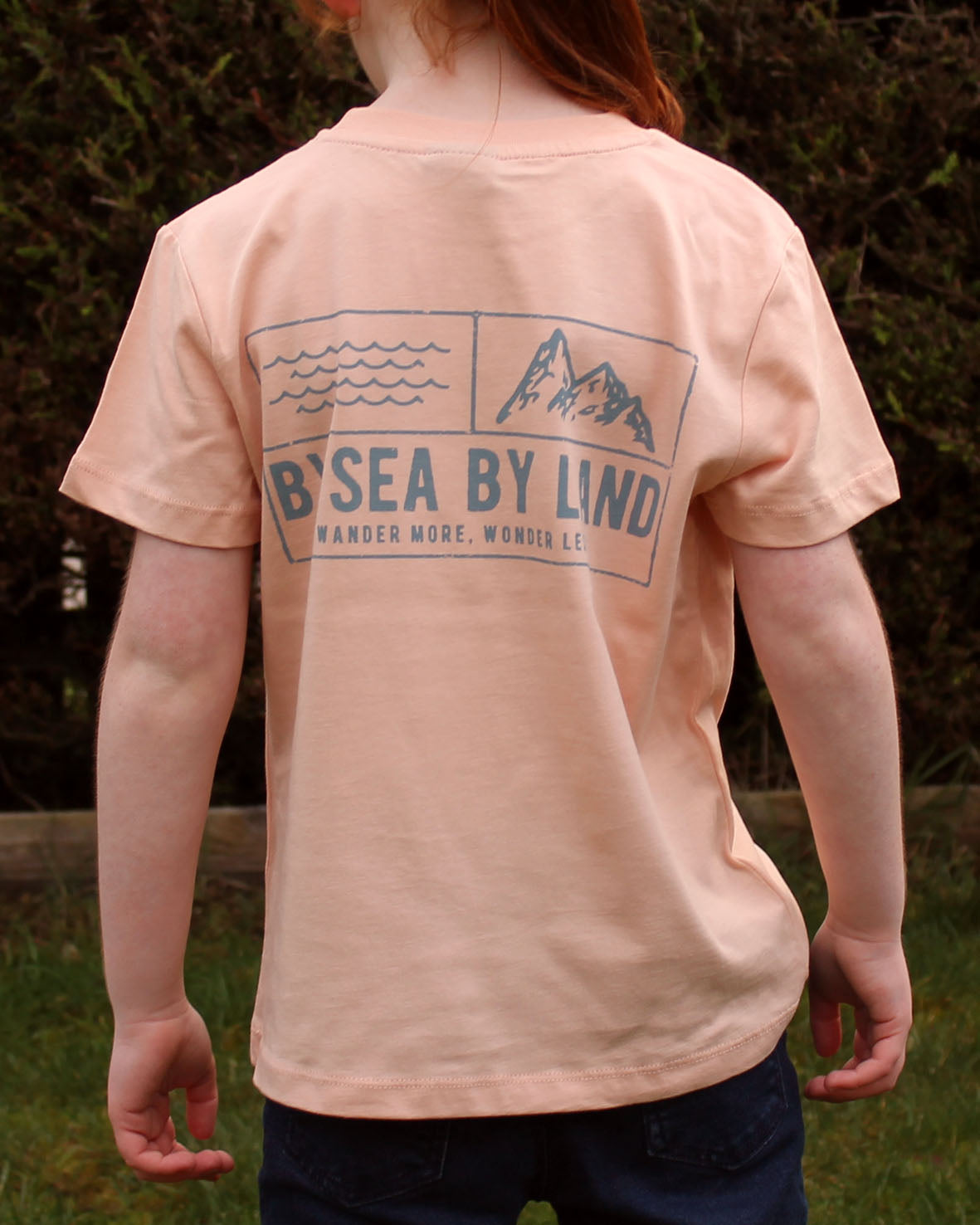 Kids Classic Grid Logo - Peach T-shirt