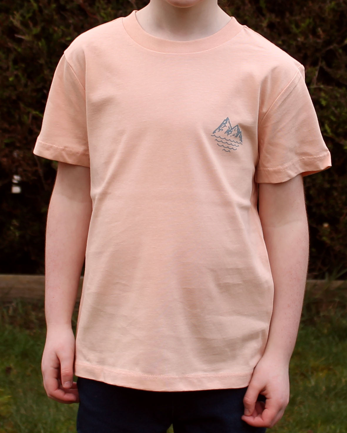 Kids Classic Grid Logo - Peach T-shirt
